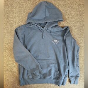 Vans Pullover Hoodie Sweatshirt Junior Girls Gray-Blue w Pink White Logo Size XS